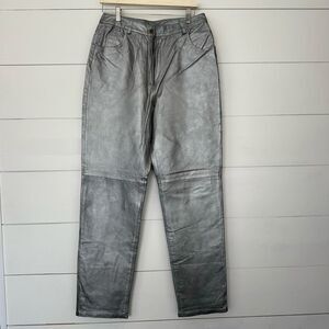 Metro style Women’s 12 Tall Silver 100% Leather Pants